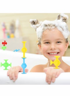 Excefore Suction Toys Bath Toy Set, 16 Pcs Silicone Sucker Toys with Dinosaur Eggshell Storage, Building Toy for Toddlers, Travel Learning Toys for Baby 3 Year Olds and Above Boys Girls (Random Color)  - Image 4