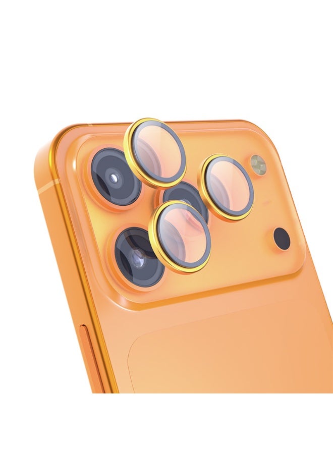 For iPhone 17 Pro/iPhone 17 Pro Max Camera Lens Protector, HD Tempered Metal Glass Camera Screen Protector Cover Film Accessories, 1 Set (Orange) - Image 2