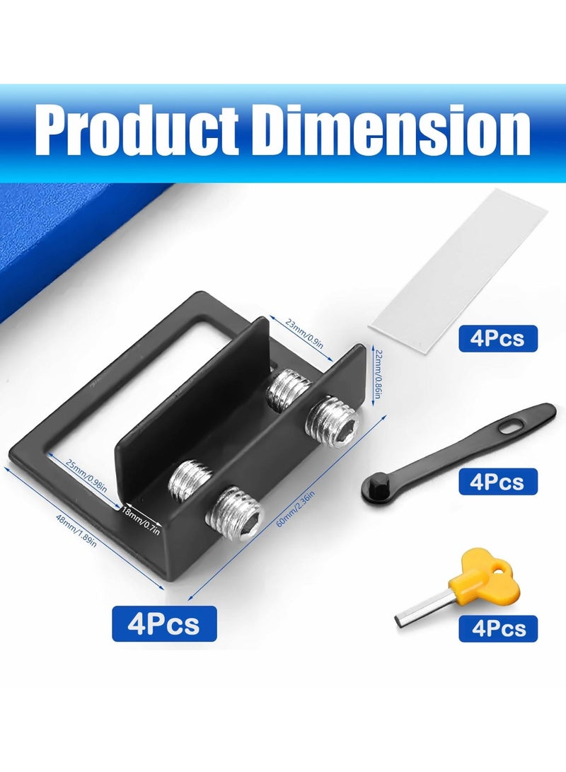 4 Sets Security Window Locks with Keys,Sliding Window Lock,Adjustable Window Lock for Vertical and Horizontal Sliding Windows - Image 2