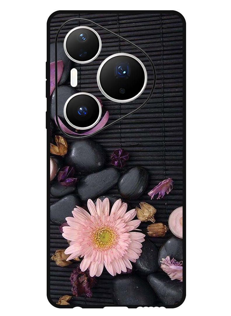 Theodor Case Compatible with Huawei Pura 80 Pro Plus 6.8 Inch Protection Shockproof Bumper Cover Flowers & Stones - Image 1