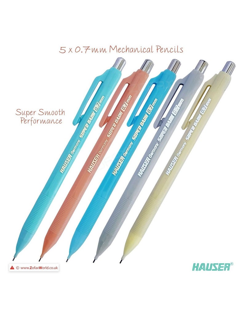 Hauser Germany قلم رصاص ميكانيكي سوبر داكن 0.7 مم (عبوة من 5) - Image 1