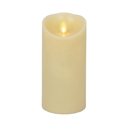 LUMINARA شمعة لومنارا بدون لهب LED، عمود لهب متحرك، جاهزة للتحكم عن بعد، مؤقت، تعمل بالبطارية، برائحة الفانيليا والعسل، عاجي (3.5 بوصة × 7 بوصة) - Image 1