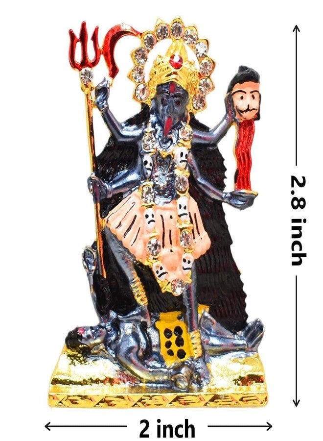 GCT Goddess Kali MATA Idol Maa Kali Murti (B-164) Blue Metal Statue for Home Décor Car Dashboard Mandir Pooja Murti Temple Puja Office Table Showpiece - Image 2