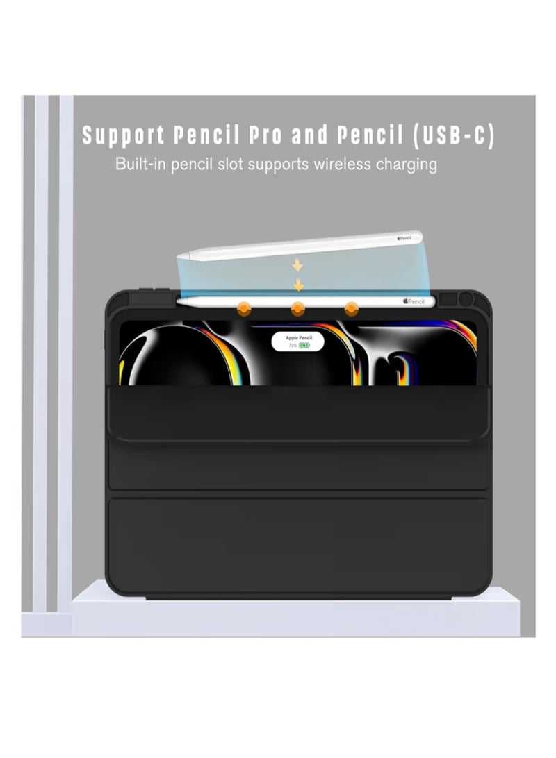 جراب لجهاز برو 11 بوصة موديل 2024 مع حامل قلم، غطاء نحيف للتابلت مع ظهر من مادة TPU الناعمة، خاصية التشغيل/الإيقاف التلقائي - Image 2