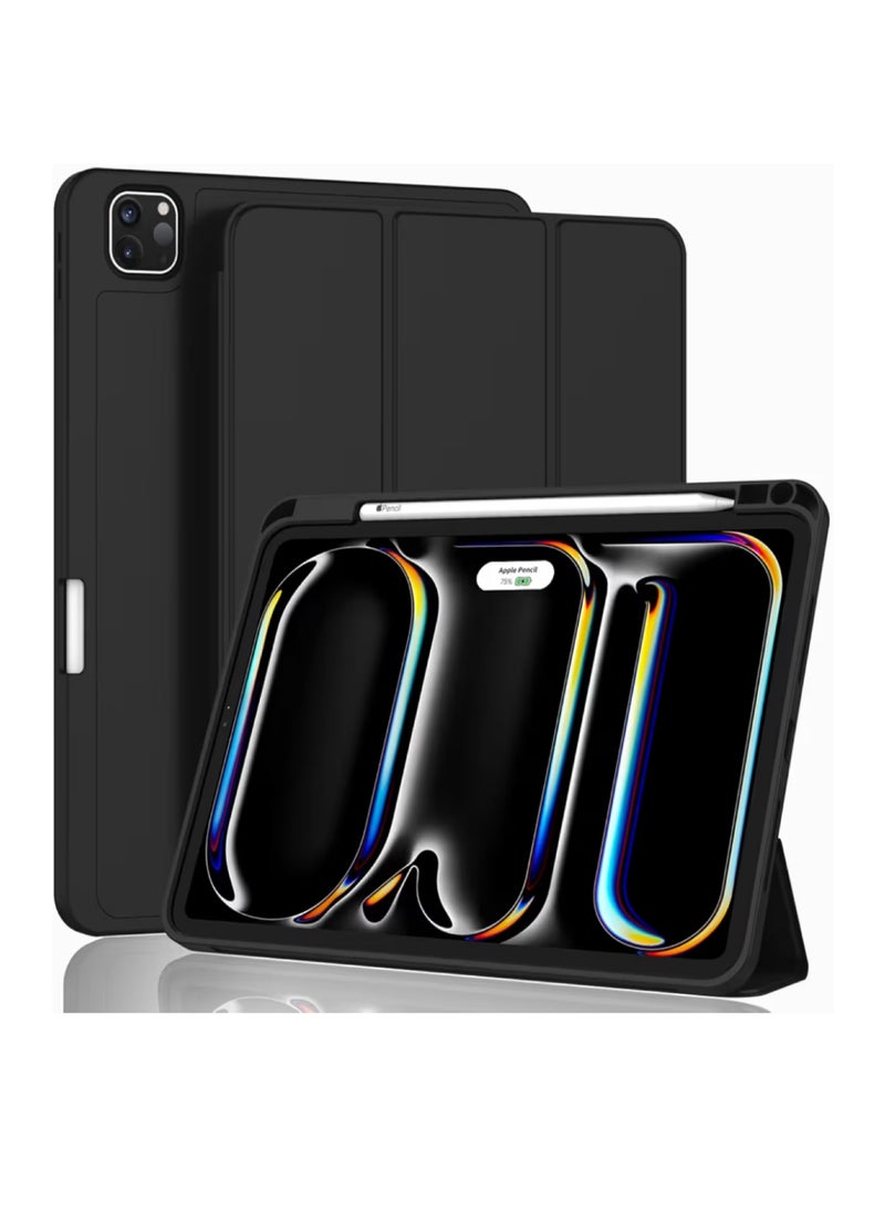 جراب لجهاز برو 11 بوصة موديل 2024 مع حامل قلم، غطاء نحيف للتابلت مع ظهر من مادة TPU الناعمة، خاصية التشغيل/الإيقاف التلقائي - Image 1