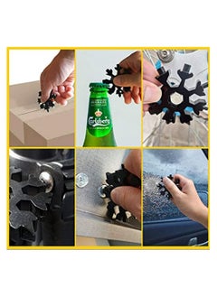 Y&D 1 Piece Snowflake Multi-Tool, 18-in-1 Stainless Steel Standard Multitool, Wrench with Key Ring, Great for men Gift  - Image 5