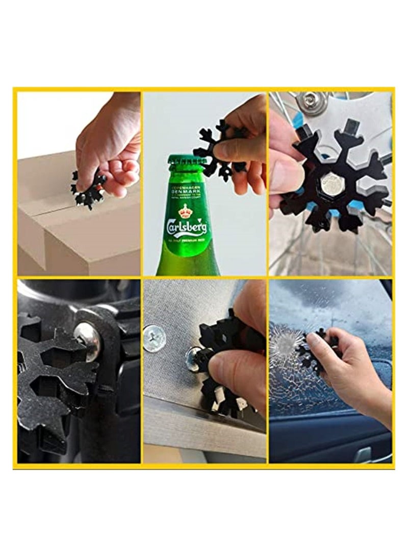 Y&D 1 Piece Snowflake Multi-Tool, 18-in-1 Stainless Steel Standard Multitool, Wrench with Key Ring, Great for men Gift  - Image 5
