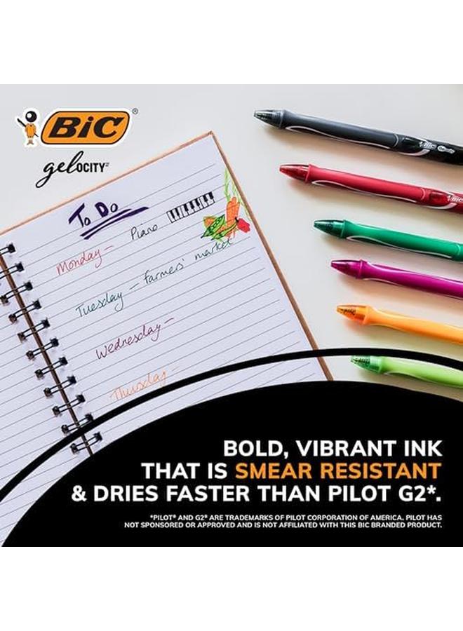 بيك أقلام جل جل أوسيتي سريعة الجفاف بألوان متنوعة، قد تختلف الألوان بنقطة متوسطة 0.7 مم، عبوة من 12 قلم جل قابل للسحب مع قبضة كاملة مريحة Rglcga11 Ast - Image 4