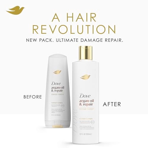 Dove Conditioner Argan Oil & Repair for Fine Hair with Bio-Protein Care Technology and Argan Oil Blend 12 Fl Oz - Image 3