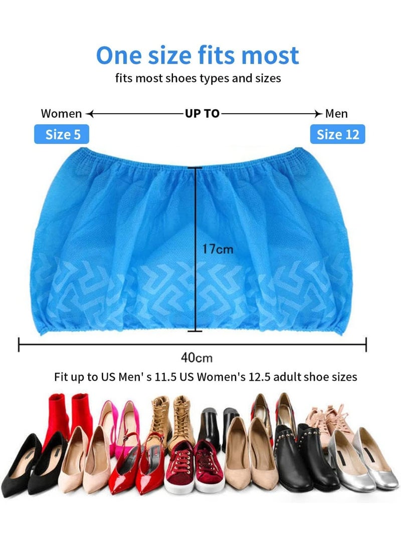 Bukela Shoe Covers Disposable 200 Pack (100 Pairs) , Durable, Non-Slip, Water Resistant, and Recyclable Boot Covers for Indoor and Outdoor Use - One Size Fits Most (Non-woven-Blue) - Image 5