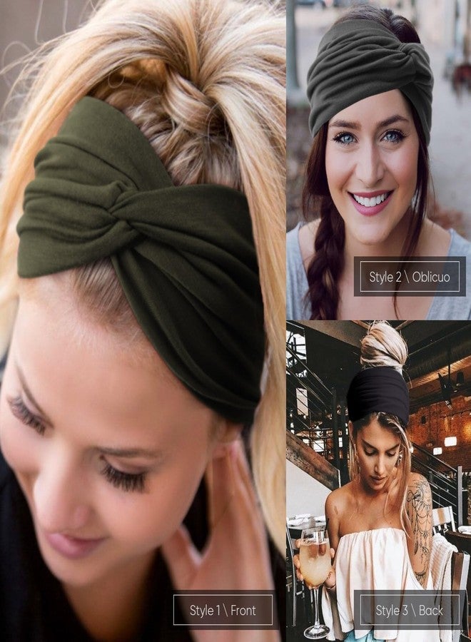AQOKKA Extra Wide Headbands for Women Large Turban Headband Non Slip Boho Elastic Hairband Hair Twisted Knot Head Bands Accessories - Image 4