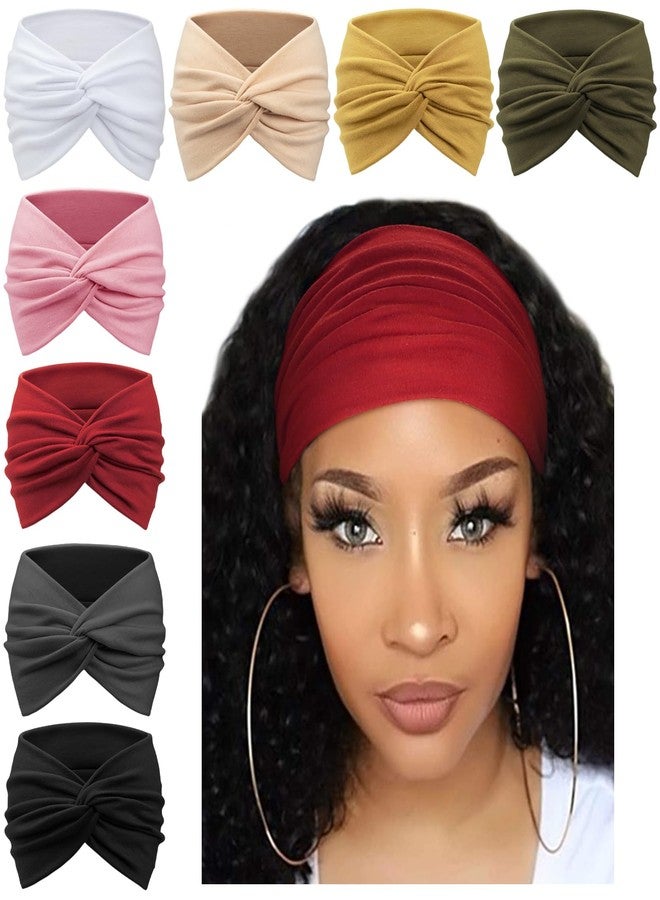 AQOKKA Extra Wide Headbands for Women Large Turban Headband Non Slip Boho Elastic Hairband Hair Twisted Knot Head Bands Accessories - Image 1