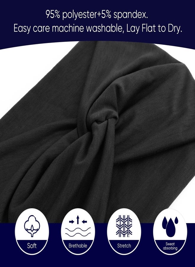 AQOKKA Extra Wide Headbands for Women Large Turban Headband Non Slip Boho Elastic Hairband Hair Twisted Knot Head Bands Accessories - Image 3