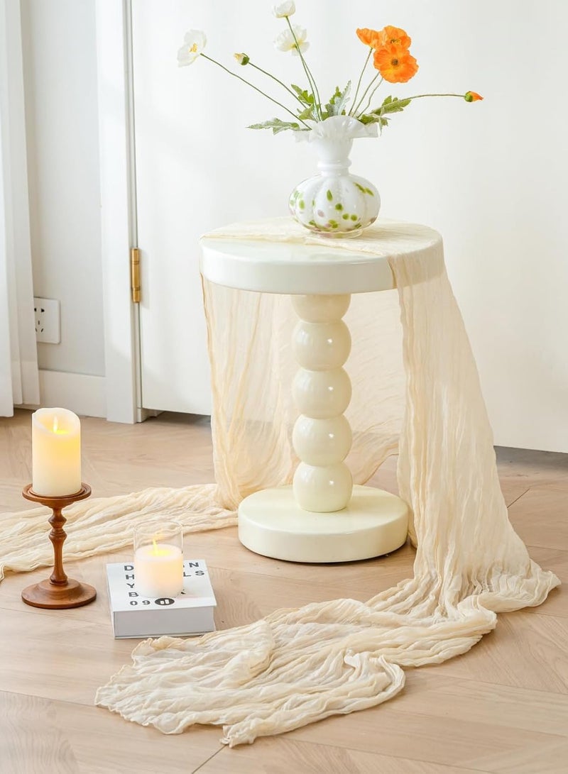 Cheesecloth Table Runner, 90 x 400 cm Gauze Table Decor, Boho Translucent Tablecloth for Wedding Reception Bridal Shower Party Decoration Table Centerpiece  - Image 5