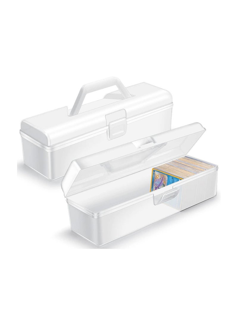 Zikra Trading Card Storage Box, Clear Plastic Playing Card Case, Large Hard Playing Card Case for 1000 Cards, Fit for Standard Card, 2 Pack - Image 1