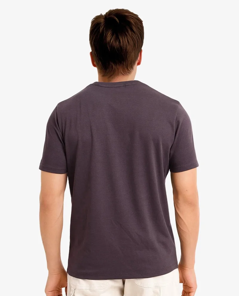Rare Rabbit Rare Rabbit Men Lex Dark Grey Cotton Polyester Fabric Short Sleeve Crew Neck Oversized Fit Embroidery Logo T-Shirt