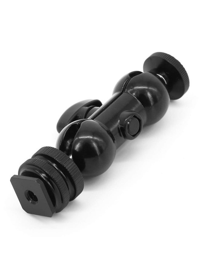 Generic Double Ball Head Universal Bracket SLR Camera Monitor Magic Handle Strange Hand Hot Boot Bracket Pea Clip Strange Hand-Color:Hot Shoe Peanut Bracket - Image 1