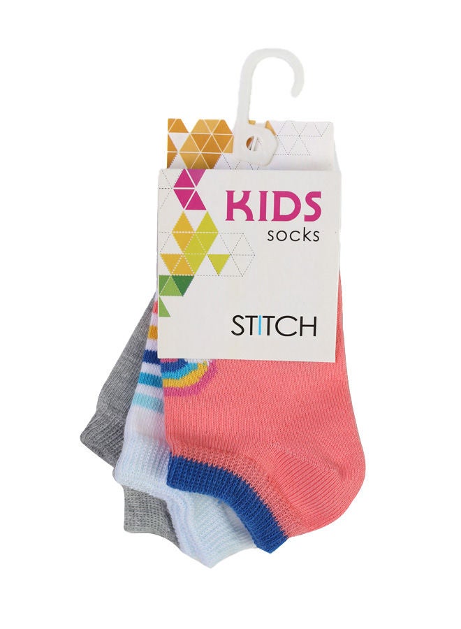 STITCH Girls Pack of 3 Lycra Ankle Casual Socks - Image 2