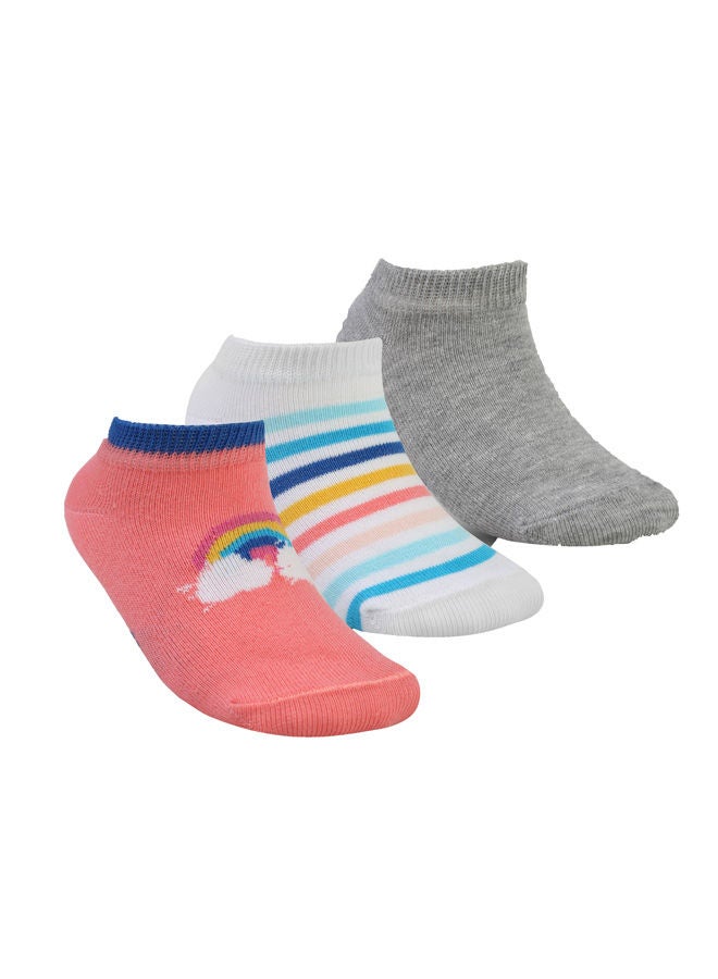 STITCH Girls Pack of 3 Lycra Ankle Casual Socks - Image 1