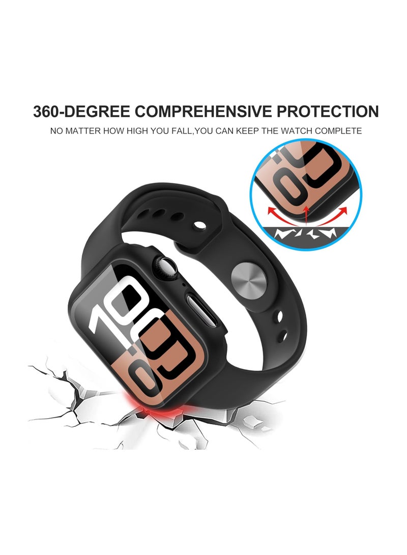 FARROBIZZ 2-Pack for Apple Watch Series 9/8/7/6/5/4/Series SE/SE 2  in mm All-around Screen Protector Case, Tempered Glass Screen Protector Case Ultra-thin for iWatch in mm Protection Cover - Clear - Image 3
