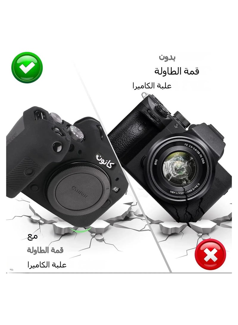 Canon R6 R6II Camera Bag - Silicone Protective DSLR Skin Case, Removable Cage, Shockproof, Dustproof - Image 3