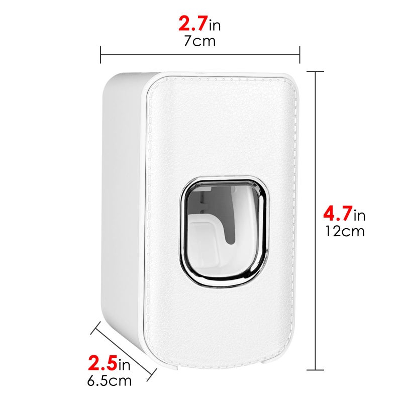 LUEXBOX 2 Slot Plastic Toothbrush Holder And Toothpaste Dispenser Wall Mounted  Automatic Toothpaste Squeezer  2 In 1 Tooth Brush Toothpaste Organizer For Shower (White) - Image 4
