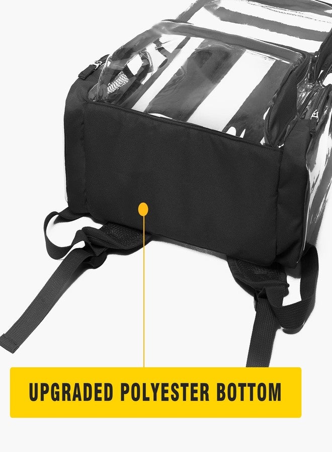 Vorspack Clear Backpack Heavy Duty - Extra Large Transparent Bookbag with Reinforced Bottom See Through Bag for College Workplace Security - Black - Image 3
