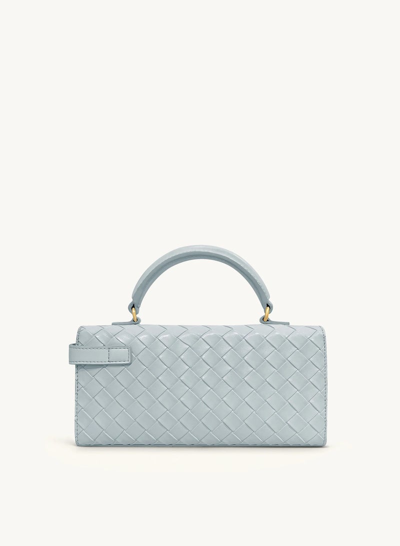 Keyla Weave Texture Top Handle Bag - Blue - Image 3