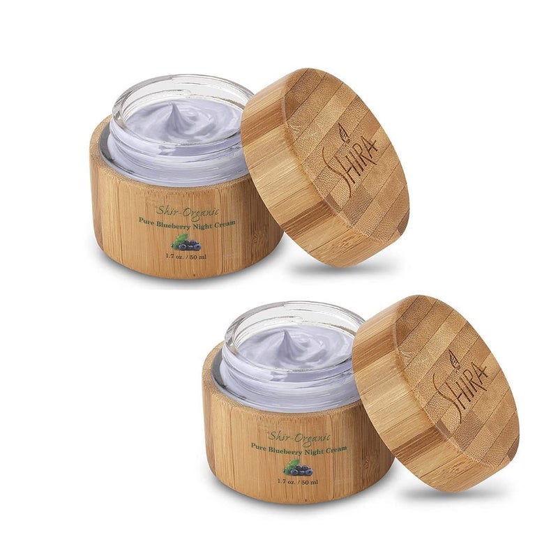 Shira Shir Organic Blueberry Night Cream for Nourished WrinkleFree Radiant Skin Moisturizer Face Cream with AntiAging Formula keeps Skin Hydrated Facial Skin Care Product 50ml Pack of 2