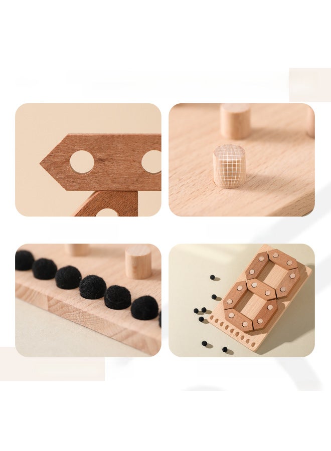 أحجية أطفال محمولة باليد، أحجية خشبية للأطفال، رقم 1 ونصف، طفل يبلغ من العمر عامين، لعبة مونتيسوري للعلوم والتعليم، اللون: أحجية رقمية خشبية - Image 5