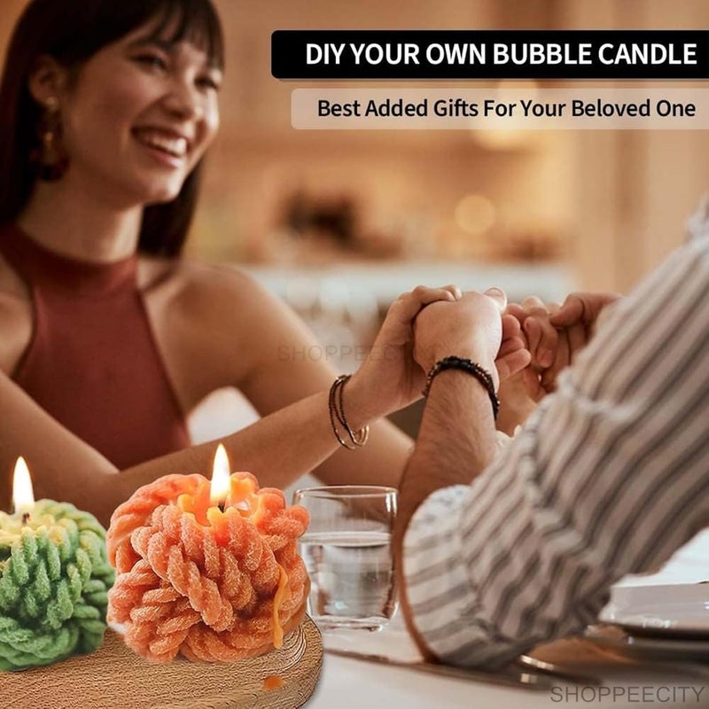 Shoppeecity Woolen Ball Candle Mold 3D Round Yarn Ball Wax Candle Mold Soft Silicone Gypsum Mould for DIY Crafts Beeswax Aromatherapy Soap Bath Bomb Cake Decoration Fondant Resin Ornaments - Image 5