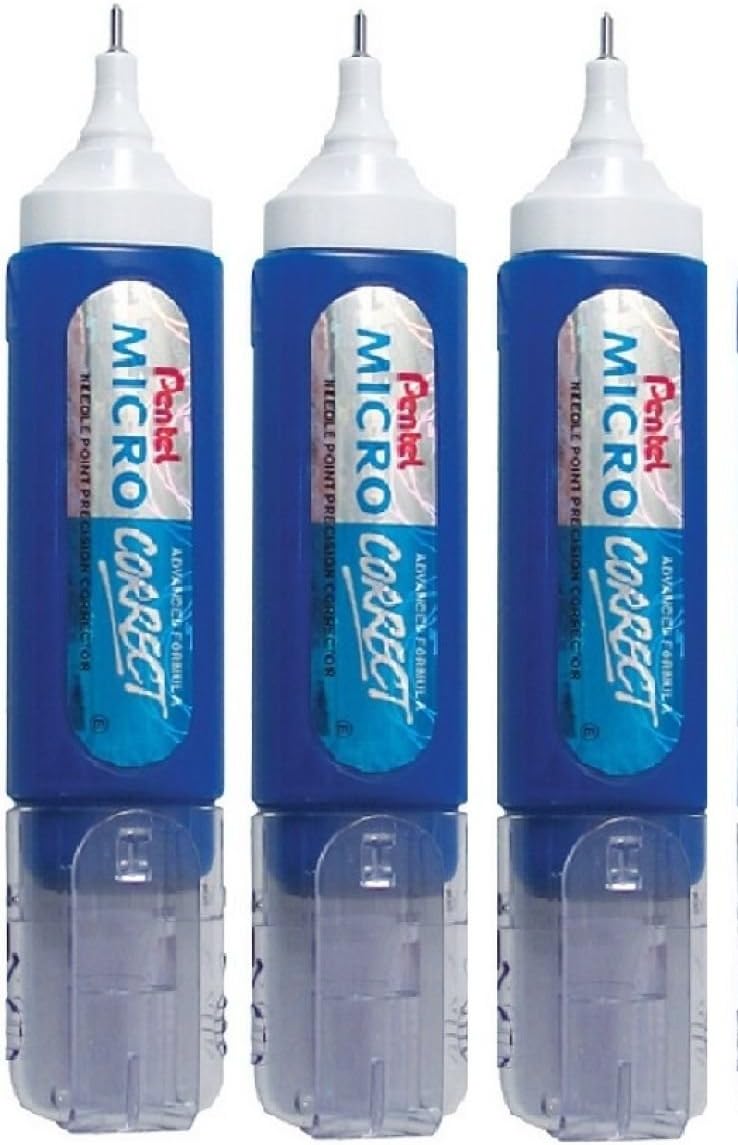 Pen (ZL31) Micro Correct Correction Pen White Fluid TIPP Ex White Out Orginal Metal Tip - 12ml (Pack of 3)