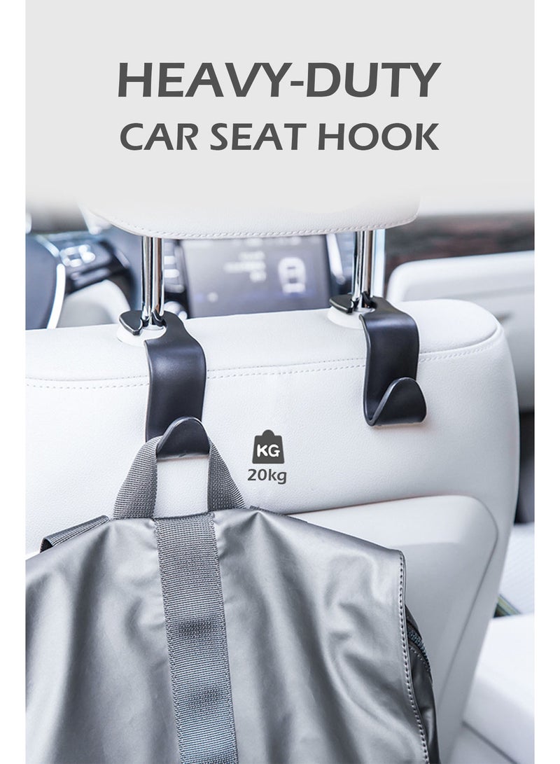Car Seat Hook, 4 Pack Car Back Seat Hanger, Universal Headrest Hooks Organizer - Image 3