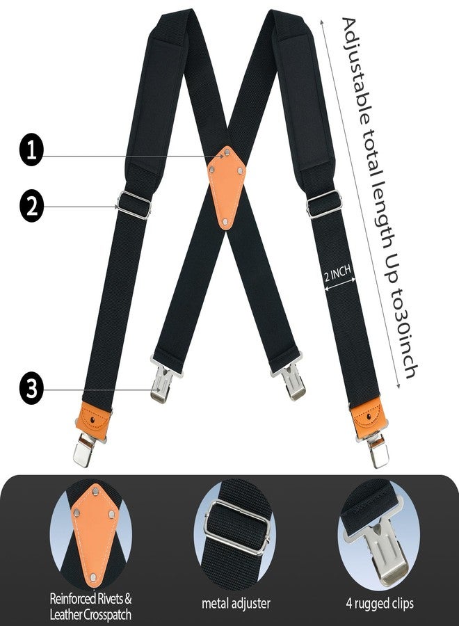 MELOTOUGH Tool Belt Suspenders Tool Harness for Heavy Duty Work ，Movable Shoulder Pads, Quick Clip Suit for CLC, Husky,Dewalt Tool Belt (Black) - Image 3