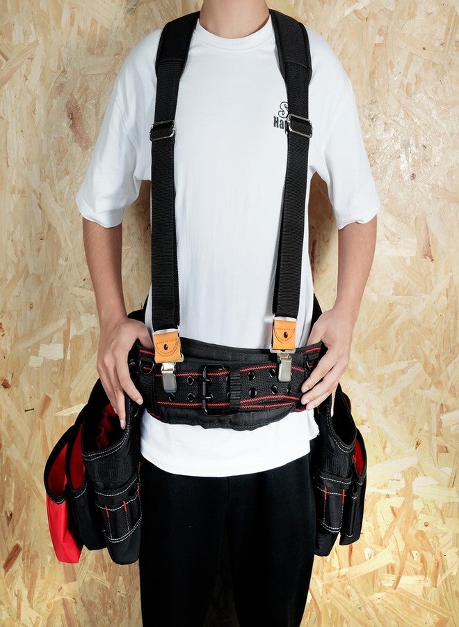 MELOTOUGH Tool Belt Suspenders Tool Harness for Heavy Duty Work ，Movable Shoulder Pads, Quick Clip Suit for CLC, Husky,Dewalt Tool Belt (Black) - Image 2