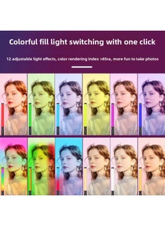 General Live Shooting Led Atmosphere Light Outdoor Photography Double Color Temperature Free Adjustment Hand-held Stick Light Full Color Rgb Fill Light-Light Source Color:【type B Handheld Rod Light - Three  - Image 4