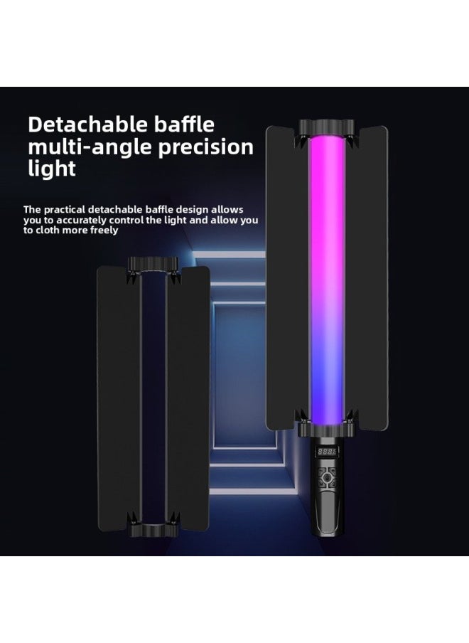 General - Live Shooting Led Atmosphere Light Outdoor Photography Double Color Temperature Free Adjustment Hand-held Stick Light Full Color Rgb Fill Light-Light Source Color:【type B Handheld Rod Light - Three - Image 1