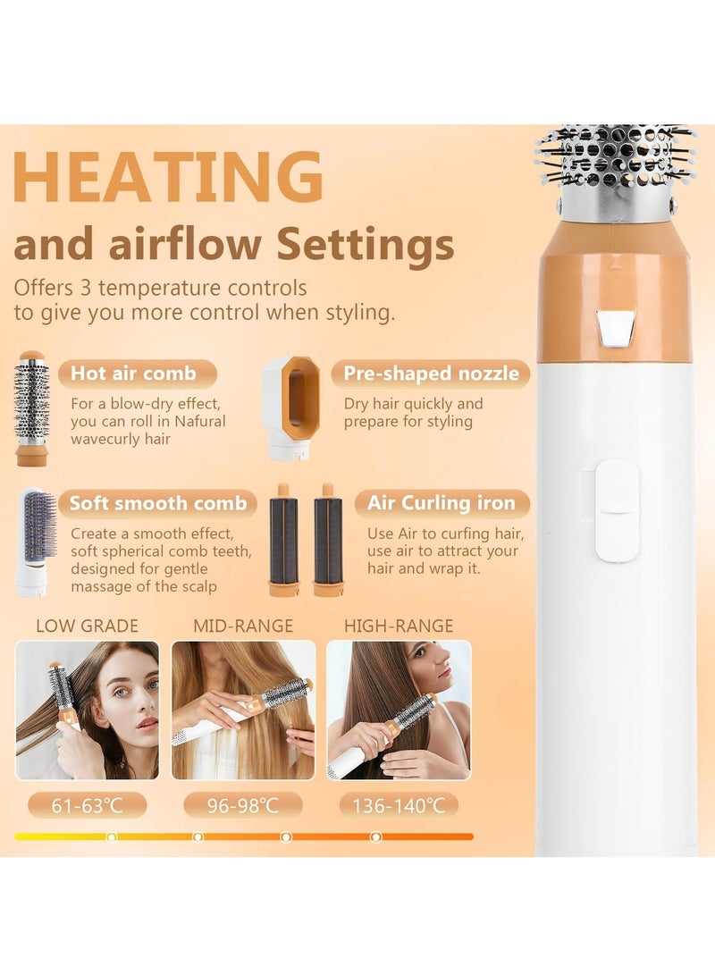 general Multifunctional 5-in-1 Hair Dryer, Hair Straightening Comb Curling Brush, Negative Ion Salon Hot Air Styler and Styling Tool Set for Drying Combing, Curling, Blow Drying and Straightening, Prevent H - Image 3