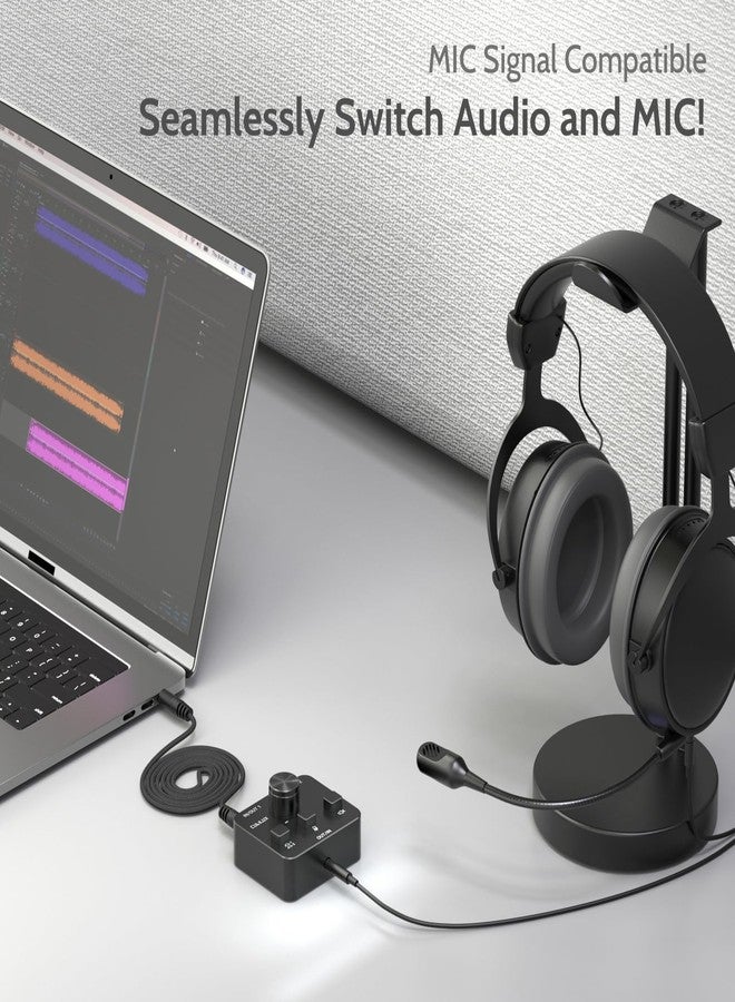Cubilux AS-J3 3.5mm Headset Selector (Microphone Signal Supported), Bidirectional 2-In-1-Out or 1-In-2-Out 1/8 Stereo A/B Audio Switcher for PC Laptop Computer - Image 3