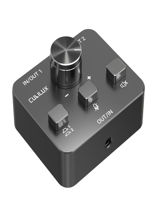 Cubilux AS-J3 3.5mm Headset Selector (Microphone Signal Supported), Bidirectional 2-In-1-Out or 1-In-2-Out 1/8 Stereo A/B Audio Switcher for PC Laptop Computer - Image 1