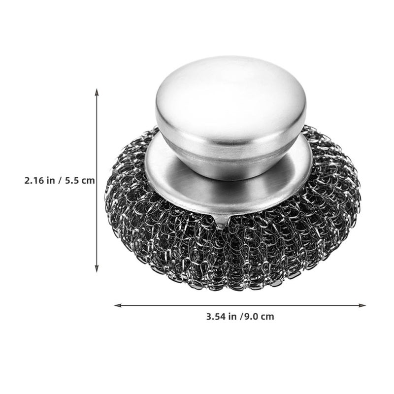 Stainless Steel Scouring Pad With Handle Heavy Duty Kitchen Cleaner for Pots - Image 3