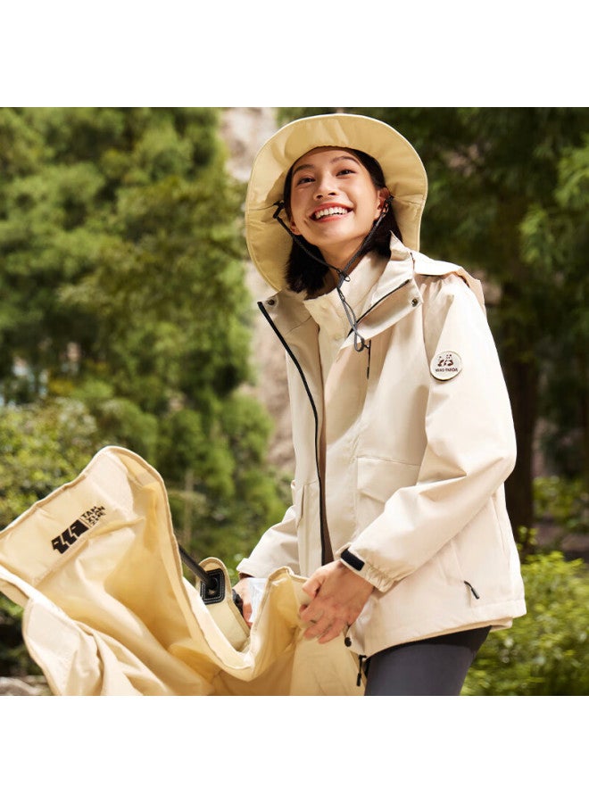 Pandas Panda Companion 3-in-1 سترة نسائية منفصلة من الريش ربيع خريف شتاء جديد صغير أسود معطف مقاوم للرياح - Image 5
