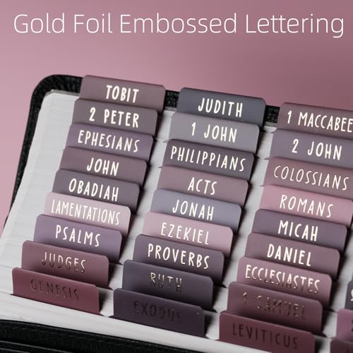 UPAFEXXI-Laminated Bible Tabs with Book Summaries(Gold Foil Embossed Lettering), Bible Tabs for Women and Men, Reposition Large Print Stickers, Easy to Read, 80Chapters Labels for Easy Navigation - Image 3