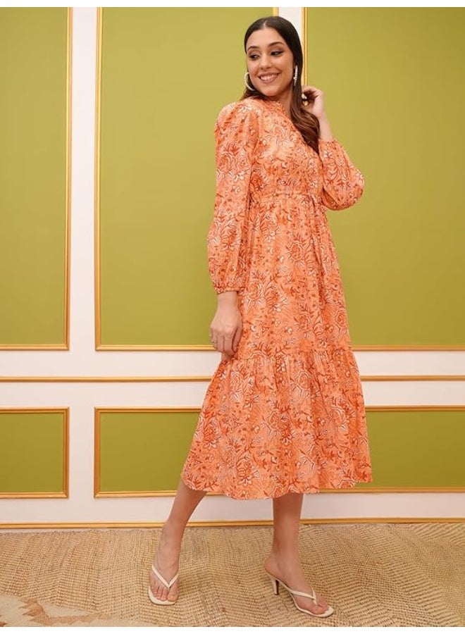 Vishudh Women Dress orange Cotton 2xl - Image 3
