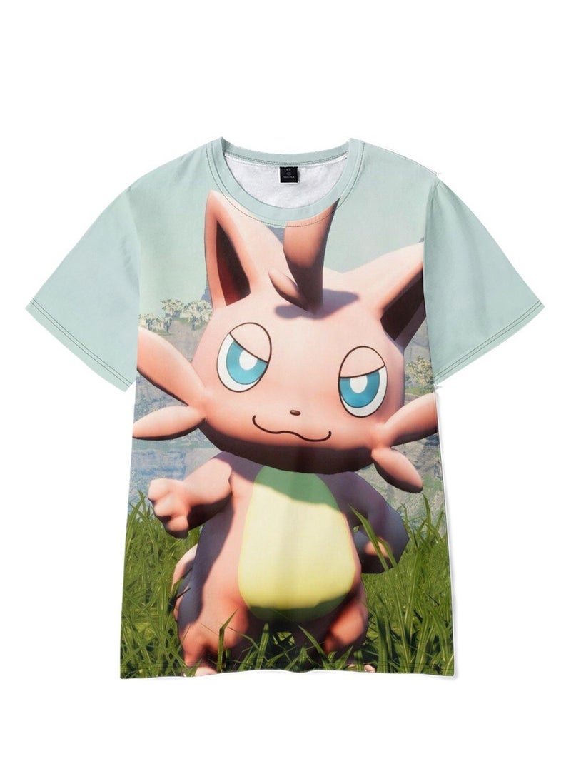 Palworld Phantom Beast Palu 3D digital printing summer short-sleeved T-shirt for adults and children - Image 1