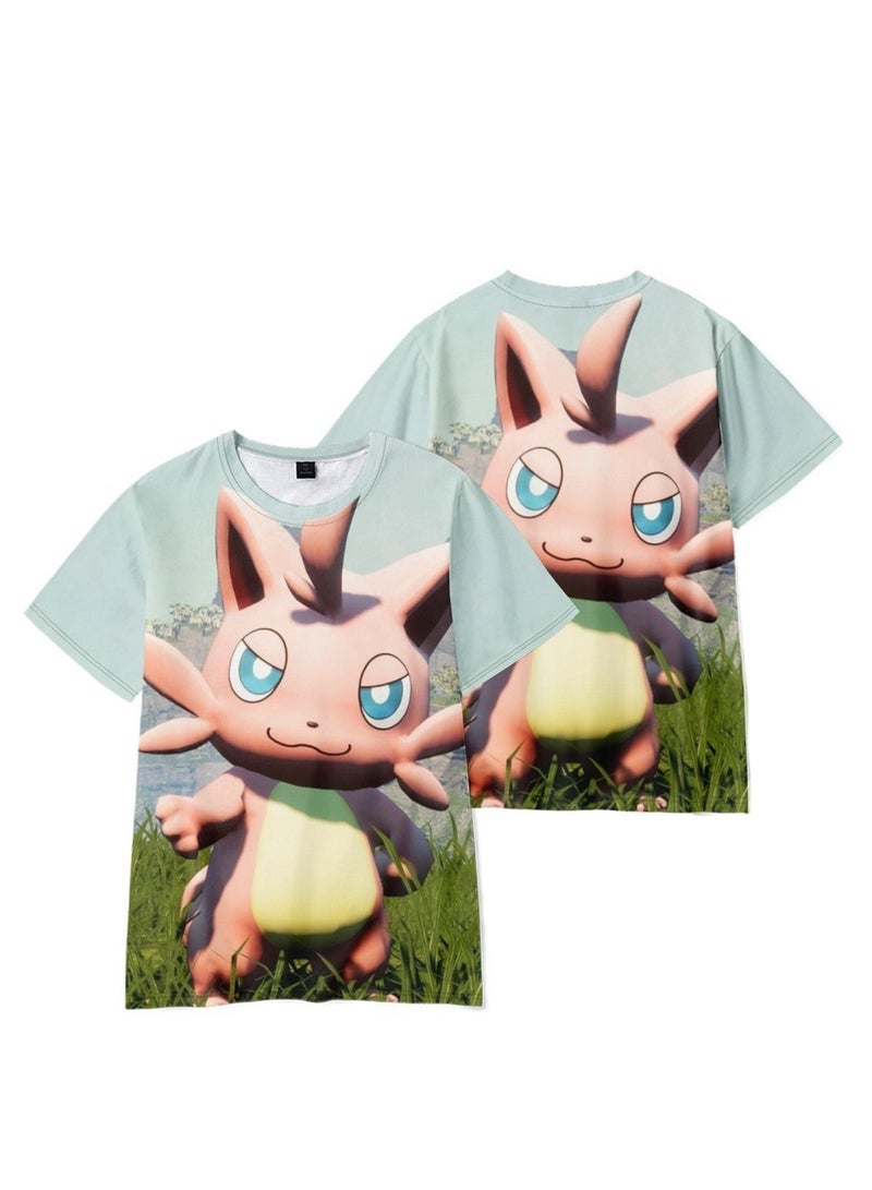 Palworld Phantom Beast Palu 3D digital printing summer short-sleeved T-shirt for adults and children - Image 3