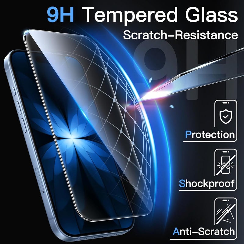 Jetech حماية شاشة زجاجية مقسّاة من JETech لجهاز iPhone 17 - عبوة 3 مع أداة تركيب سهلة - Image 5