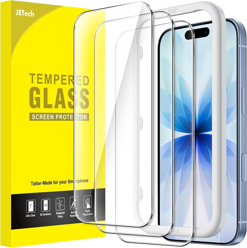 Jetech حماية شاشة زجاجية مقسّاة من JETech لجهاز iPhone 17 - عبوة 3 مع أداة تركيب سهلة - Image 1