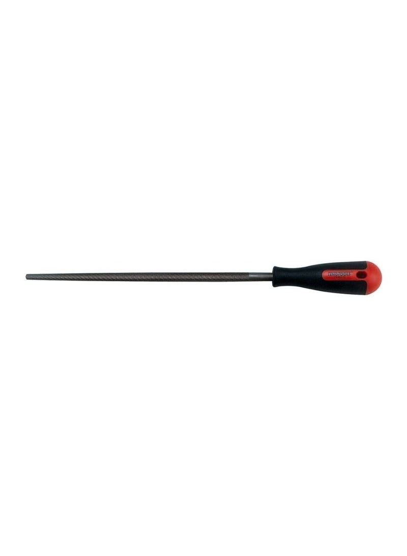 Round Hand File 250mm (10"), High Carbon Steel, Bi-Material Handle – FLRD10 by TengTools