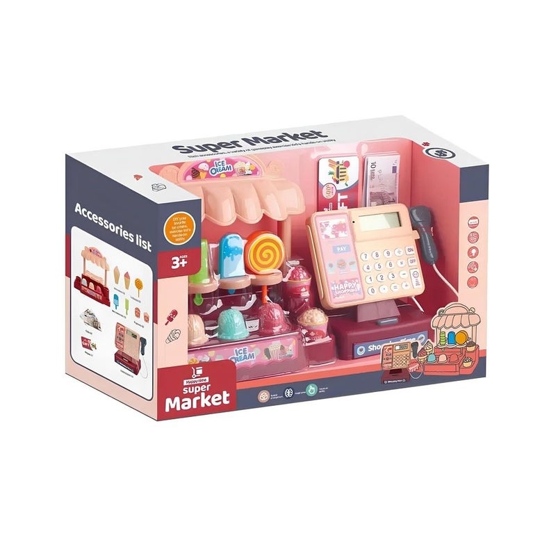 Super Market Cashier Toy with Ice Cream Table - 888I - Image 1